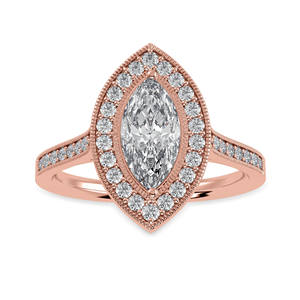Anillo de Diamante Moissanite de Corte Marquesa de 3 Quilates en Oro Rosa de 18K, Regalo Popular para Aniversario de Bodas para Mujer - Product Image 1