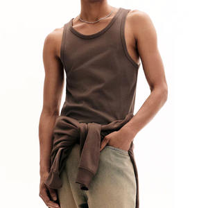 Wholesale Price 2026 New Arrival Custom <b>Men</b> Tank Top Plus Size Sporty Gym <b>Singlet</b> Breathable Summer Knitted 3D Embroidery Screen - Product Image 2