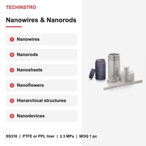 Reactor de Autoclave Hidrotermal para el Crecimiento de Nanocables, Nanobarrenas y Nanoláminas, Revestimiento de PTFE, Acero Inoxidable SS316, de 25ml, 50ml, 100ml hasta 2000ml - Product Image 4