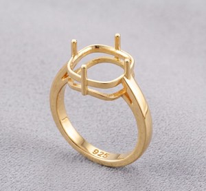 Anillo de Plata de Ley 925 con Montura Catedral Cuadrada para Gema de 8x8mm a 12x12mm, Anillo Semimontado, Base de Anillo al por Mayor - Product Image 3