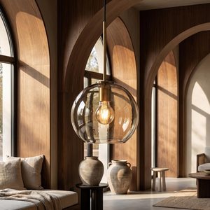 Lampe suspendue pour la décoration de la maison, luminaires en métal, lustre moderne, lampe suspendue en verre et métal pour restaurant - Product Image 5