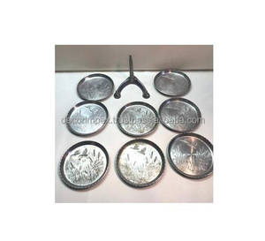 จานรองแก้วอลูมิเนียมกันรอยขีดข่วนทนความร้อนพร้อมผิวโลหะเรียบเหมาะสำหรับเสิร์ฟเครื่องดื่มในบ้าน - Product Image 3