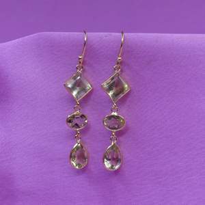 Joyería de Plata de Ley 925 Chapada en Oro para Bodas, Juego de Aretes con Gemas de Topacio Limón para Mujer - Product Image 6