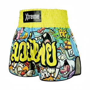 กางเกงมวยไทย MMA สำหรับฝึกซ้อมและแข่งขัน น้ำหนักเบา ระบายอากาศได้ดี ผลิตจากผ้าสแปนเด็กซ์/โพลีเอสเตอร์ พิมพ์ลายด้วยเทคนิค Heat-Transfer แห้งเร็ว สำหรับผู้ใหญ่ - Product Image 5