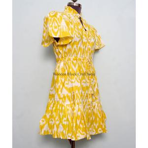 Vestido corto elegante de algodón hecho a mano en India, con estampado floral, ideal para fiestas, regalo para novias, personalizado, vestido de moda para mujer, procedente de la India. - Product Image 5