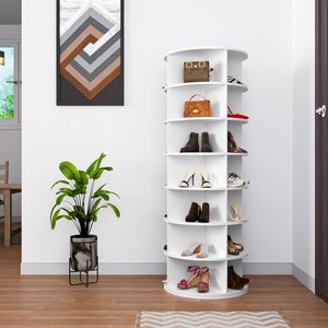 Scarpiera Girevole a 7 Livelli, Espositore per Scarpe Rotante a 360 Gradi, Carosello Verticale per Conservazione di Scarpe e Borse - Product Image 1