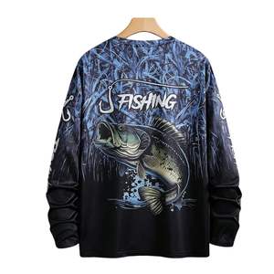 เสื้อตกปลาแบบสั่งทำพิเศษสำหรับผู้ใหญ่ ดีไซน์ OEM พิมพ์ลายแบบซับลิเมชั่น ป้องกันแสงแดดประสิทธิภาพสูง UPF 50 ผลิตจากผ้าสแปนเด็กซ์/โพลีเอสเตอร์ - Product Image 2
