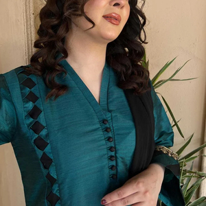 Ensemble de costume 3 pièces pour femmes pakistanaises et indiennes, imprimé floral, dupatta, tissu en toile respirant, chemise et pantalon de couleur unie pour femmes - Product Image 5