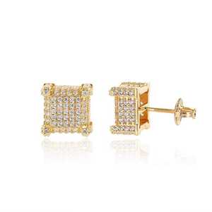 Pendientes Personalizados Cuadrados con Incrustaciones de Diamantes Moissanite para Hombre y Mujer, Chapados en Rodio, Estilo Hip Hop - Product Image 6