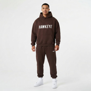 Ensemble de survêtement respirant pour homme Hawk Eye Sports, en molleton fin 300g, avec sweat à capuche et pantalon boutonné intégral, idéal pour l'hiver - Product Image 4