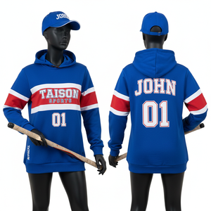 Sudadera con Capucha para Entrenamiento de Hockey sobre Césped para Mujer, Premium, 320 GSM, Poliéster y Algodón, Panel en el Pecho Azul, Rojo y Blanco, Logotipo Personalizado - Product Image 1