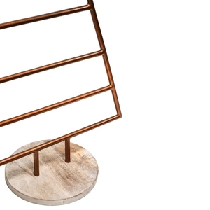 Support décoratif en fil de fer pour sapin de Noël - Support triangulaire pour boules de Noël avec étoile en sommet pour centres de table et cheminées - Product Image 3