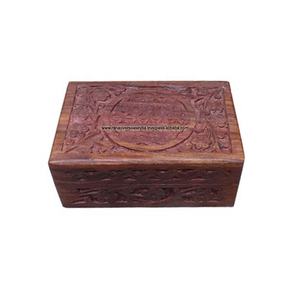 กล่องเครื่องประดับไม้ที่มีมือแกะสลักการออกแบบสำหรับสร้อยคอ,กำไล,ต่างหูและบัตร - Product Image 1