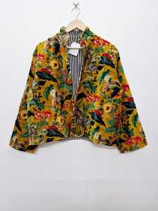 Latest Design Yellow Floral Soft Velvet Bomber <b>Jacket</b> For Women Luxury Winter Coat Boho Bridal Outerwear Elegant <b>Bridesmaid</b> - Product Image 2