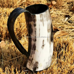 High Quality Eco-Friendly Viking Wine Horn <b>Mug</b> Europe-Style Carved Buffalo Ox Horn Agate Animal Style Coffee Tankard <b>Large</b> - Product Image 1