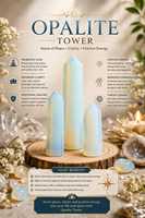 Tour de cristal opalite pour la méditation, l'équilibre émotionnel, l'amélioration de la communication et l'énergie positive, décoration intérieure