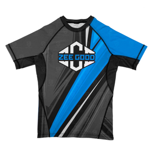 Achetez des rashguards à manches courtes personnalisés avec logo, haute performance, pour hommes et femmes, pour l'entraînement BJJ MMA. - Product Image 1