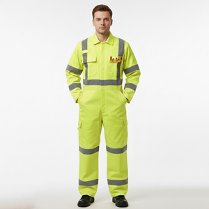 Overol de Seguridad Reflectante Fluorescente Amarillo Ignífugo de Poliéster Personalizado con LED Intermitente, Impermeable, de Alta Visibilidad, Clase 2, para Hombre, 5 Piezas - Product Image 6