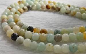 ลูกปัดหินอะมาโซไนต์ทรงกลมเรียบเนียนแบบเต็มเส้น สำหรับทำเครื่องประดับ DIY ขายส่ง - Product Image 4