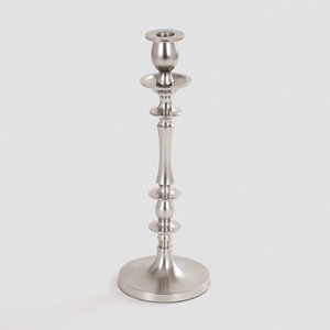 Elegante Candelabro Individual de Metal Plateado Cepillado para Centro de Mesa, Decoración para Navidad, Bodas y Sala de Estar - Product Image 4