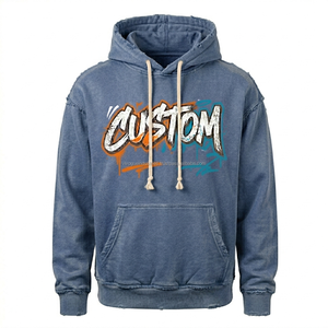 เสื้อฮู้ดดี้แบบหนา 500GSM ทรงหลวมไหล่ตก ผ้าฝ้ายฟลีซ สตรีทแวร์ รับผลิตแบบ OEM พร้อมสกรีนโลโก้ตามสั่ง - Product Image 5