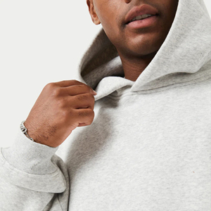 Sudadera Oversize 80% Algodón 20% Poliéster con Hombros Caídos, Estilo Pullover, Cuello Cruzado, Dobladillo y Puños Acanalados, Gris Jaspeado Bordado - Product Image 3
