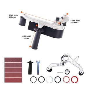 Adaptateur de ponceuse à bande à filetage impérial 5/8 11 pouces pour meuleuse d'angle, accessoire de ponçage de tuyaux et de tubes avec 10 bandes de ponçage incluses - Product Image 4