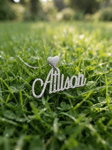 Trendy Iced 925 Solid Silver Lab Grown Diamond Personalized Cursive <b>Name</b> <b>Necklace</b> Heart Clasp Pendant <b>Custom</b> Gift for Girlfriend - Product Image 6