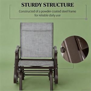 Silla Deslizante Gris para Exteriores, para Terraza y Jardín, Sillón Columpio para Patio - Product Image 4