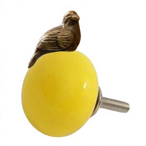 Resin Wood Metal <b>Bird</b> <b>Perched</b> Cabinet Knob Eco-Friendly Grey Gold Accent Modern Multi-Function Kitchen Living Room Handle - Product Image 5
