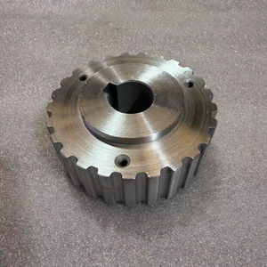 Poulie de distribution HTD 25T L150 AT10 AT5 AT20, largeur de courroie 25 mm, avec blocage d'arbre sans clé, en acier, à bride, noir oxydé, EN8 - Product Image 4