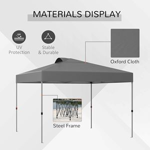 Gazebo Pop-up 10x10 Grigio Scuro per Esterni con Borsa per il Trasporto - Product Image 4