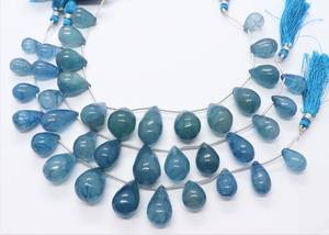 ลูกปัดควอตซ์สีน้ำเงินธรรมชาติทรงหยดน้ำเรียบเนียนขนาด 10x15-15x21 มม. ลูกปัดพลอยควอตซ์สีน้ำเงินทรงหยดน้ำขนาด 8 นิ้ว สำหรับทำเครื่องประดับ - Product Image 6