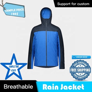 <b>Mens</b> Softshell Waterproof Puffer Jacket Sporty Hooded Quick Dry Breathable Polyester <b>Raincoat</b> Outdoor Travel Coat - Product Image 6