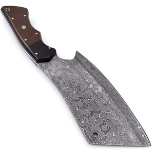 Couteau de boucher professionnel LEGACY BLADES en acier Damas fait main, manche ergonomique en bois, couteau de cuisine traditionnel - Product Image 2