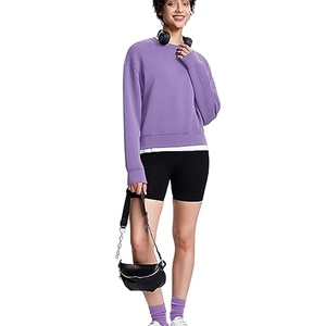 Sudadera de Algodón para Mujer, Personalizada, de Lujo, Manga Larga, Cuello Redondo, Hombros Caídos, Color Sólido, Cómoda, Informal, 360g, Otoño, Pakistán - Product Image 1