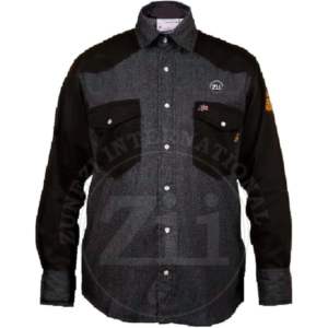 Camisa ZUNEZI ZI-8000 Ignífuga de Dos Tonos con Cierre de Broches de Perla, 6.5OZ CAT2, Retardante de Fuego, Ropa de Trabajo Resistente al Arco Eléctrico, Algodón - Product Image 1
