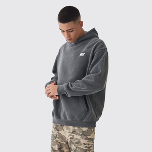 Sweat-shirts unisexes vintage délavés à l'acide, imprimés, pour hommes, vente en gros, coupe oversize, épaules tombantes, en molleton épais 100% coton French Terry - Product Image 1