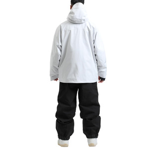Veste de ski blanche à capuche pour homme, imperméable, fermeture éclair, isolation synthétique, vêtements de neige pour adulte - Product Image 4