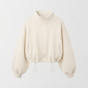 Chaqueta de Forro Polar Ecológica y Transpirable para Mujer, Color Personalizado, Manga Larga, Cuello Camisero, Cierre de Cremallera, Resistente al Viento, para Invierno - Product Image 6