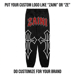 420 GSM Premium <b>Brushed</b> Cotton Fleece Jogger Pant Black Custom Logo DTF Print Embroidery Streetwear - Product Image 1