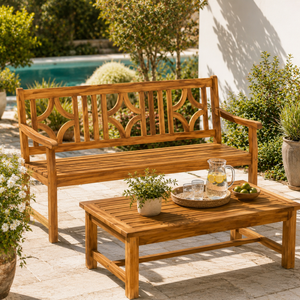 Banco de Jardín de Madera de Teca Sólida de Lujo, Banco de Patio, Banco de Parque de Madera, Muebles para Hotel, Villa o Resort - Product Image 4