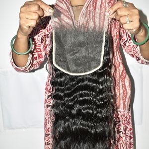 Extensiones de Cabello Humano Virgen Indio HD 6*6 con Cierre, Rizado Natural, Ondas Sueltas Profundas, Cutícula Alineada, Doble Trama - Product Image 6