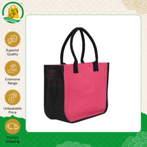 Professional Supplier Selling Best Quality <b>Plane</b> Red Color PP Laminated Tote Jute <b>Bag</b> with Weaved Padded Handle from India - Product Image 6
