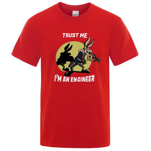 T-shirt pour hommes en coton pur, col rond, Vintage, classique, surdimensionné, Trust Me I m An Engineer - Product Image 1