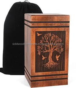 Urnes en bois professionnelles adultes de cendres humaines soutenant des urnes en bois personnalisées - Product Image 4