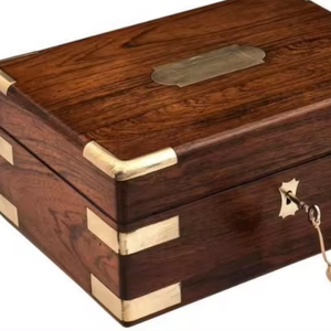 Natural <b>Pine</b> Wood Decorative storage <b>Box</b> Sliding Glass Lid Stamped Coated by Blossom Craft india - Product Image 1