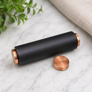 Bouteille d'eau en cuivre pur de luxe moderne haut de gamme, motif vague noire, bouchon anti-fuite, écologique, réutilisable, durable, grande capacité - Product Image 5