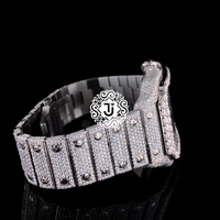 Montre de luxe à affichage analogique en moissanite VVS de fabrication indienne, bracelet en acier inoxydable de 20 mm, disponible au meilleur prix
