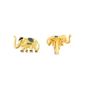 Luxury Gold Plated Elephant <b>Cufflinks</b> for Men Black Enamel Formal <b>Shirt</b> Accessories Wedding Business Gift Animal Cuff Links - Product Image 5